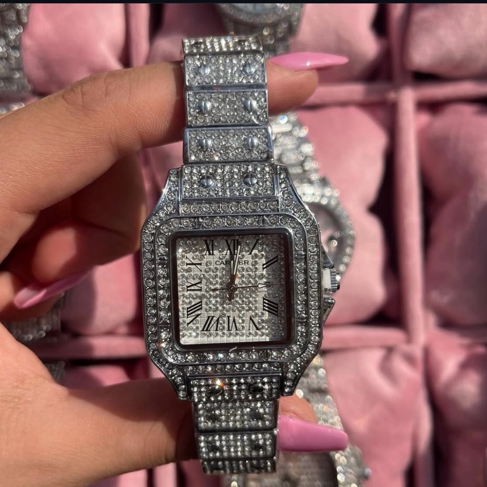 Silver Diamond Watch
